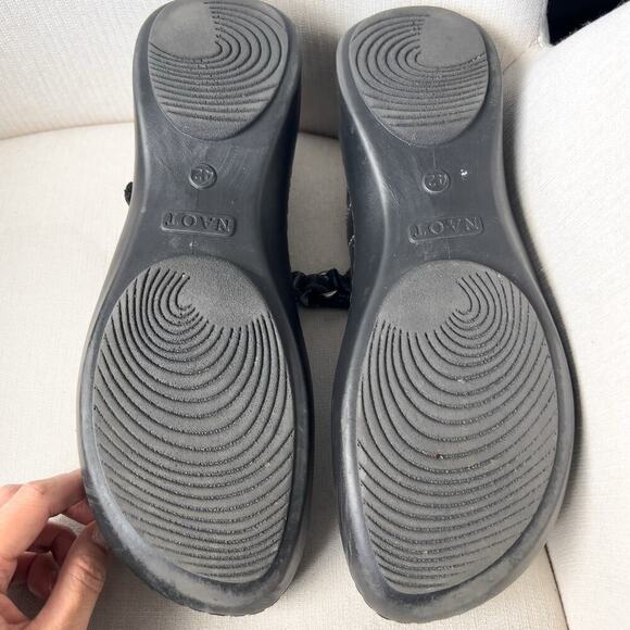 Naot Shoes Womens 11 11.5 Mary Jane Black Leather 42 Rubber - Picture 8 of 10